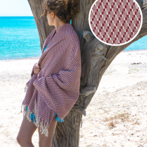 NOOSA Hammam Towel, Beach Towel, Pestemal - Red
