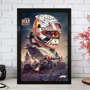 Poster Formel 1 Max Verstappen Rennfahrer Helm Rennwagen Red Bull Decor Print o